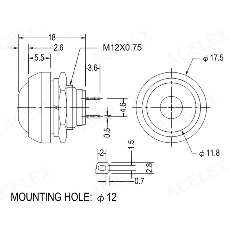 12mm PBS-33B Push Button