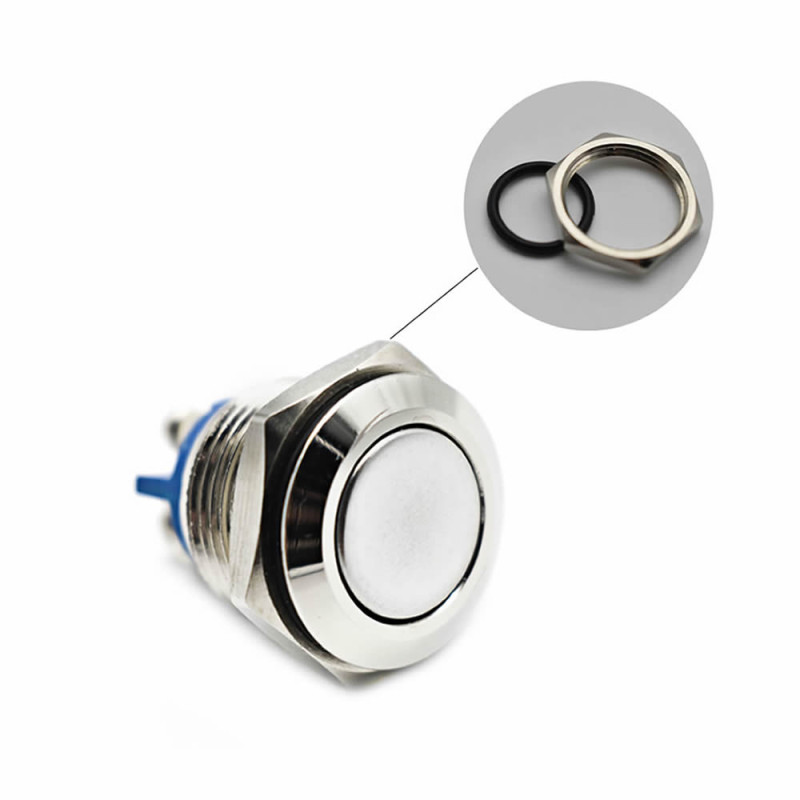 16mm Metal Push Buton Düz Kafa BT1601