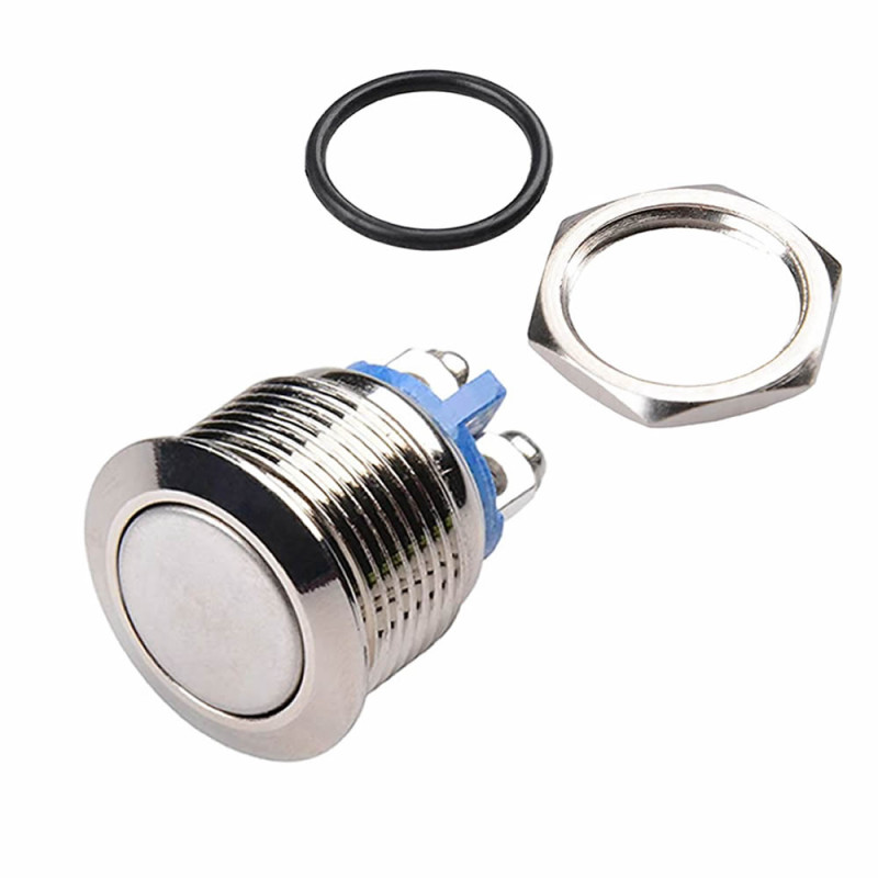 16mm Metal Push Buton Düz Kafa BT1601