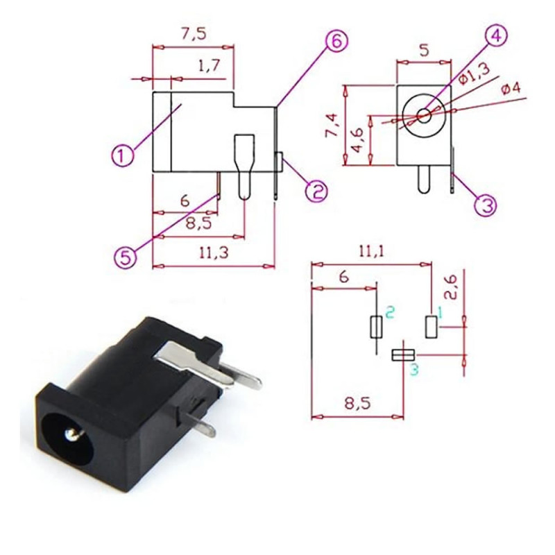 3.5mm x 1.3mm DC002