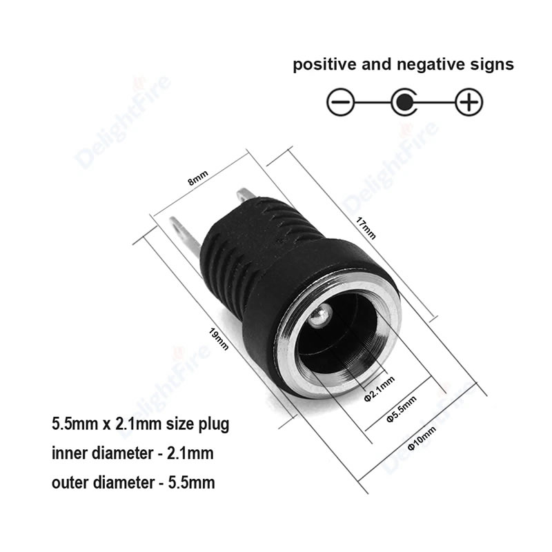 5.5mm x 2.1mm DC Power Soket ( İnce )