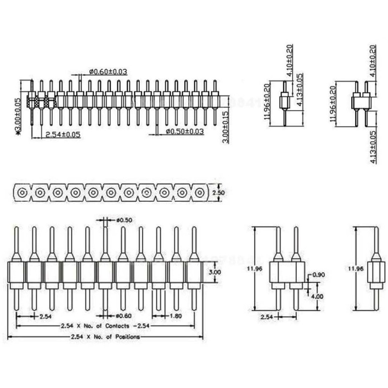 1x40 Pin Precision Male Header