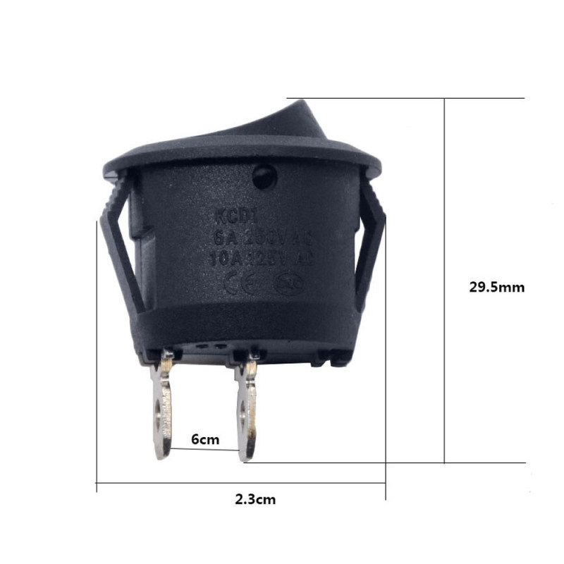 23mm Round 2 Pin Switch Black
