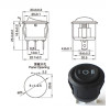 23mm Round 3 Pin Switch Black