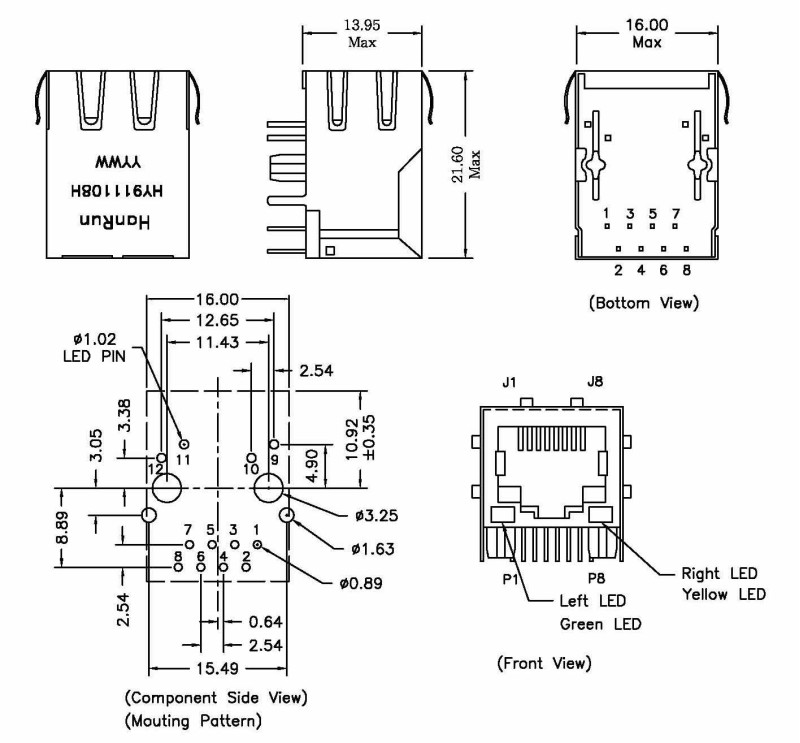 Trafolu RJ45 HY911108H