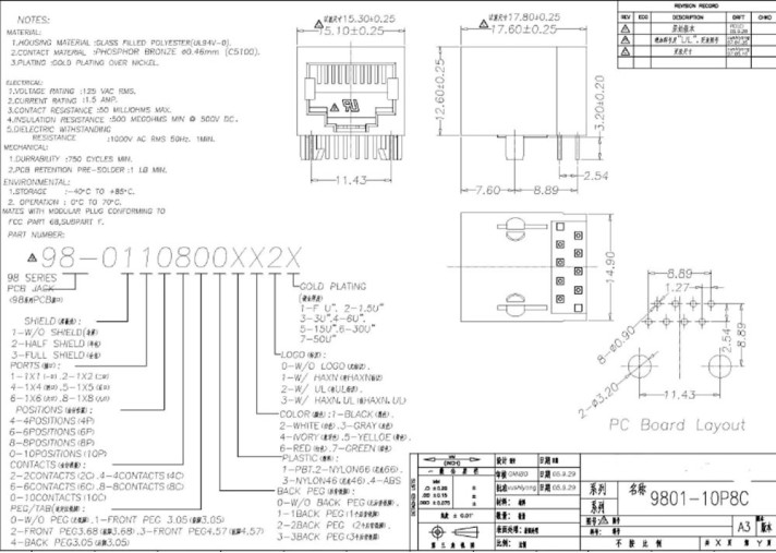 RJ45 8P8C Plastic