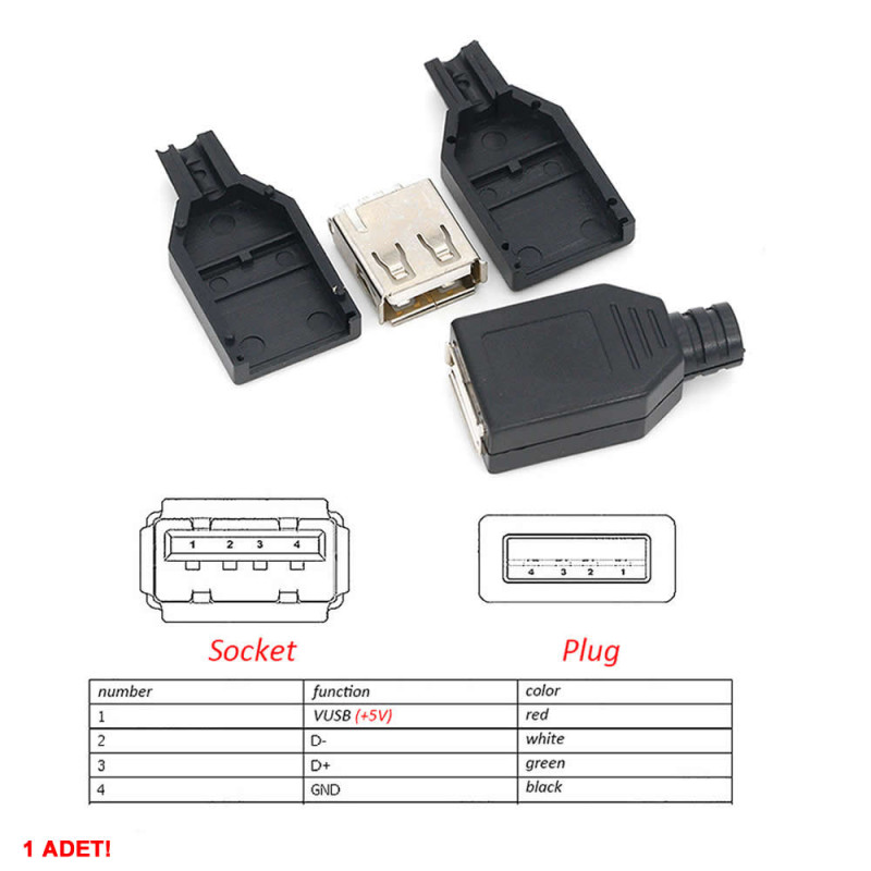Usb Type A Female Socket with Housing