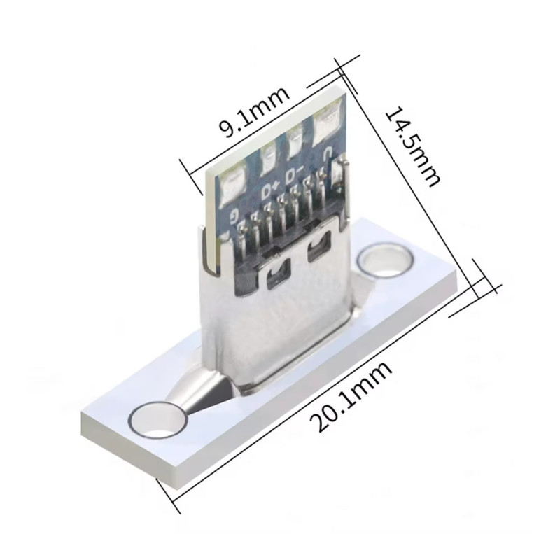 Type C Usb Socket Panel Mount