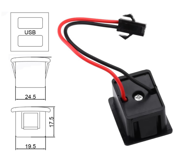 Type-C / Usb A Dişi Soket Kavisli