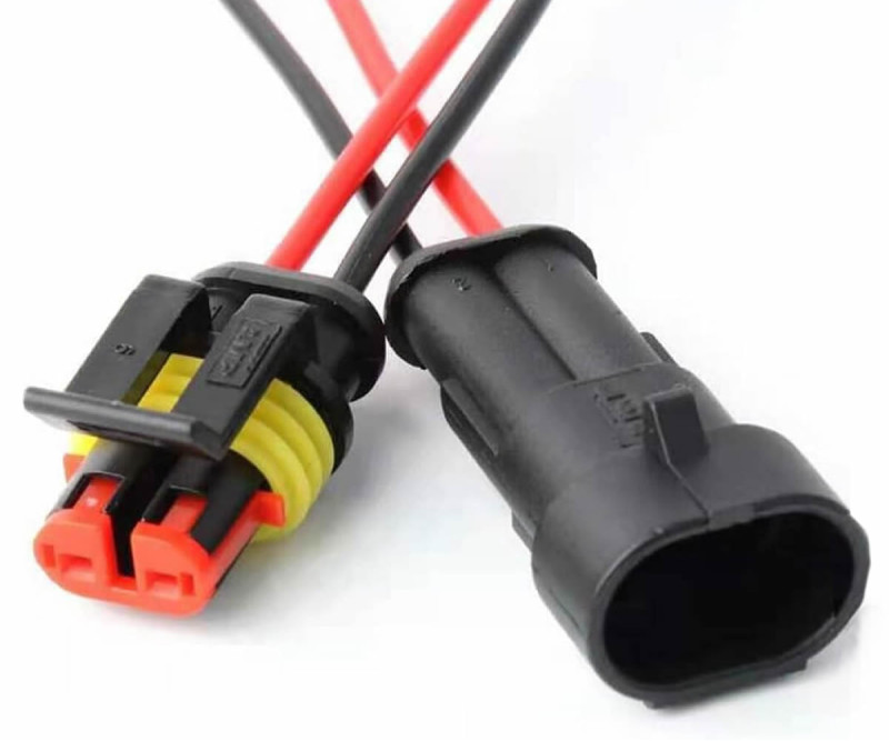 2 Pin Kablolu Su Geçirmez Konnektör Çift