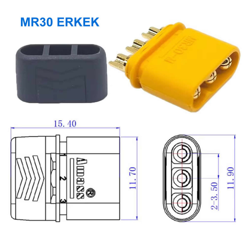 MR30 Connector Female Male Pair