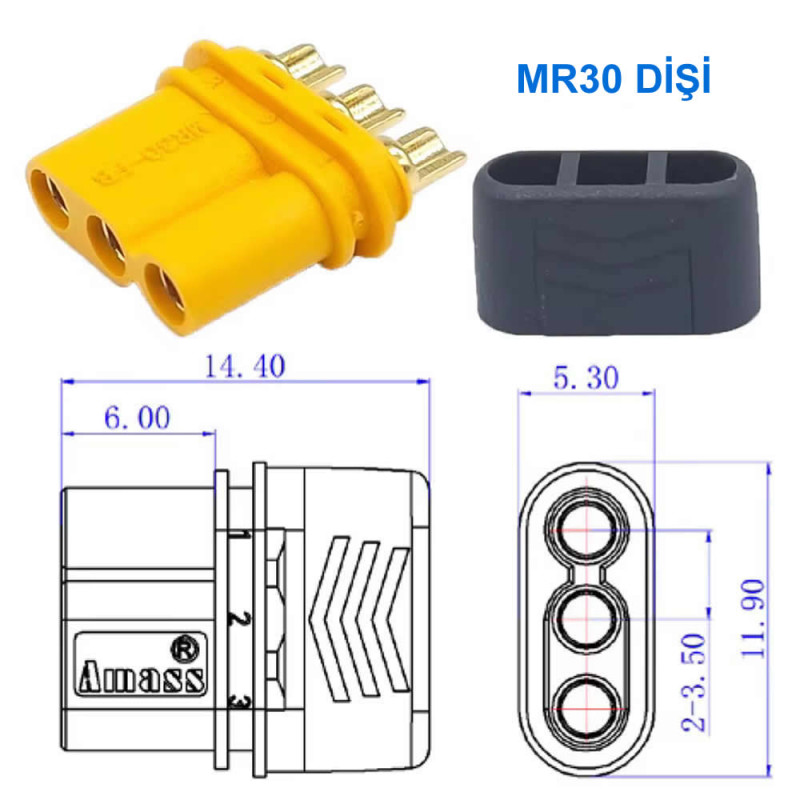 MR30 Connector Female Male Pair