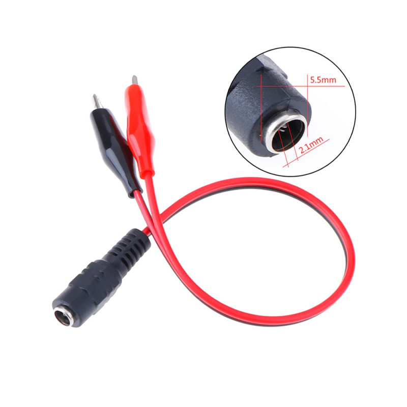 2.1mm Adapter to Alligator Clip Cable