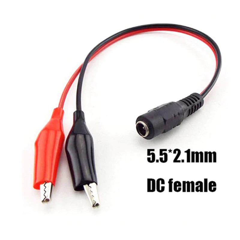 2.1mm Adapter to Alligator Clip Cable