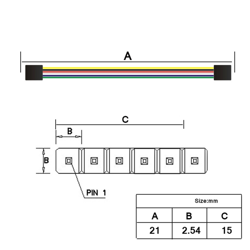 6 Pin Female Female Dupont Cable