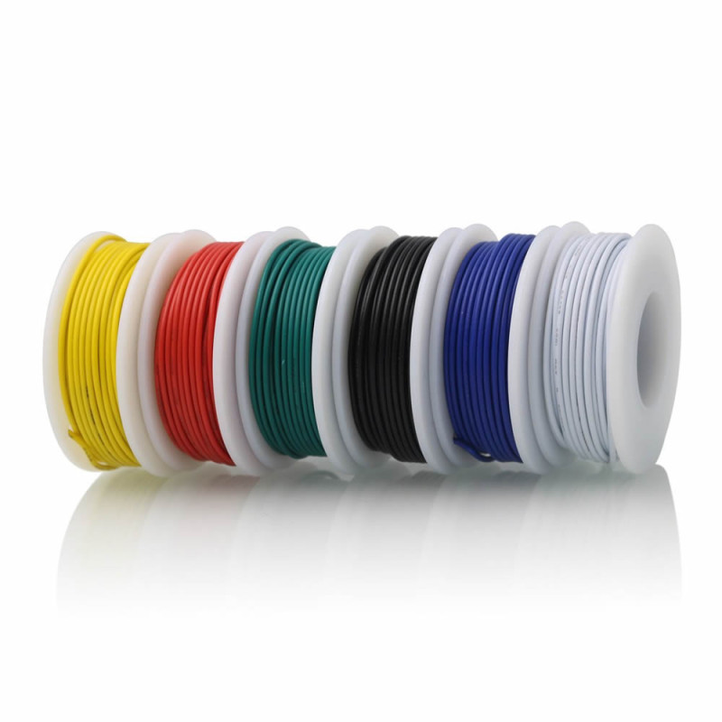 6 Color 24Awg 60Meter Electrical Cable Set