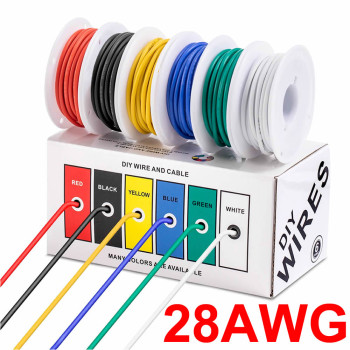 6 Color 28Awg 60 Meter Electrical Cable Set