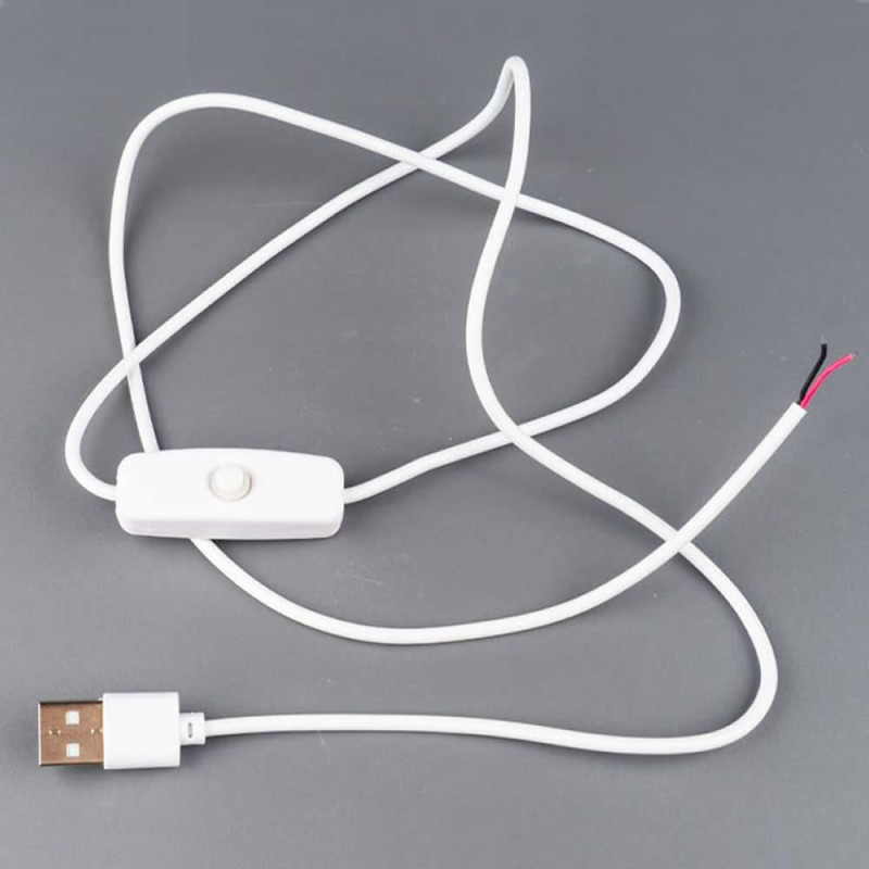 Usb Cable With Switch 1 Meter White