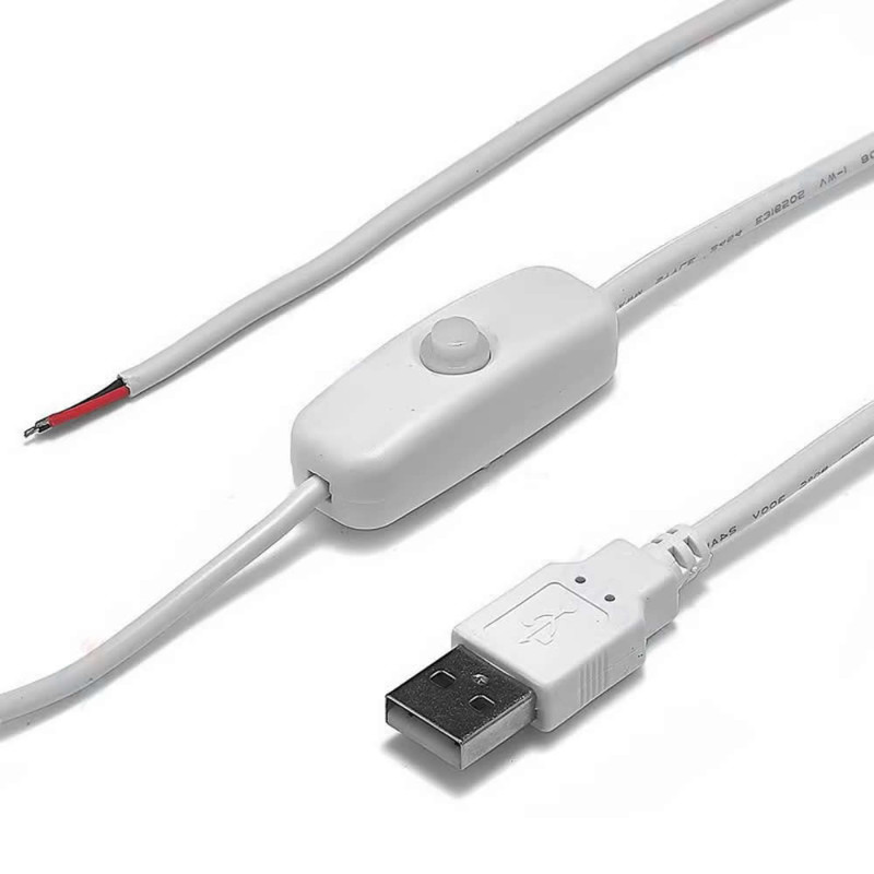 Usb Cable With Switch 1 Meter White