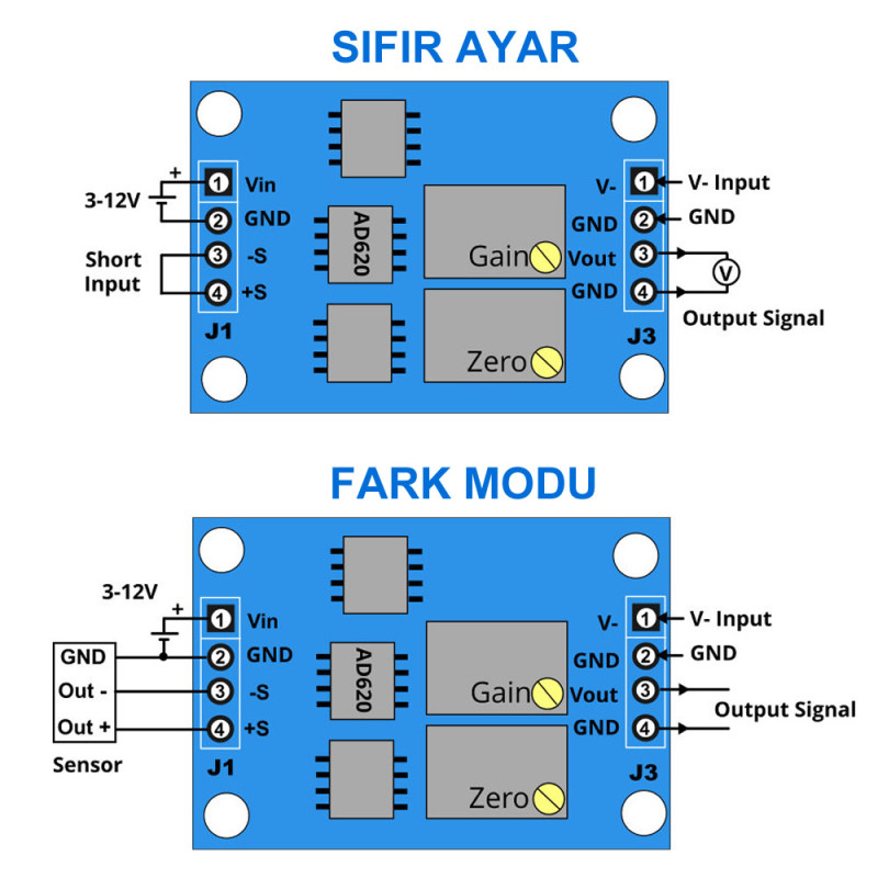 Ad620 Micro Voltage Signal Amplifier Module
